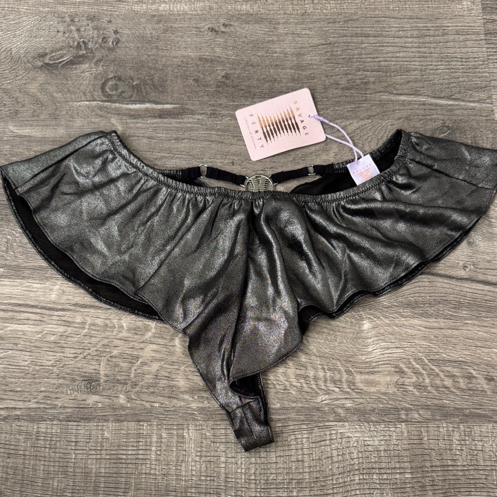 Savage X Fenty Black Metallic Underwear
